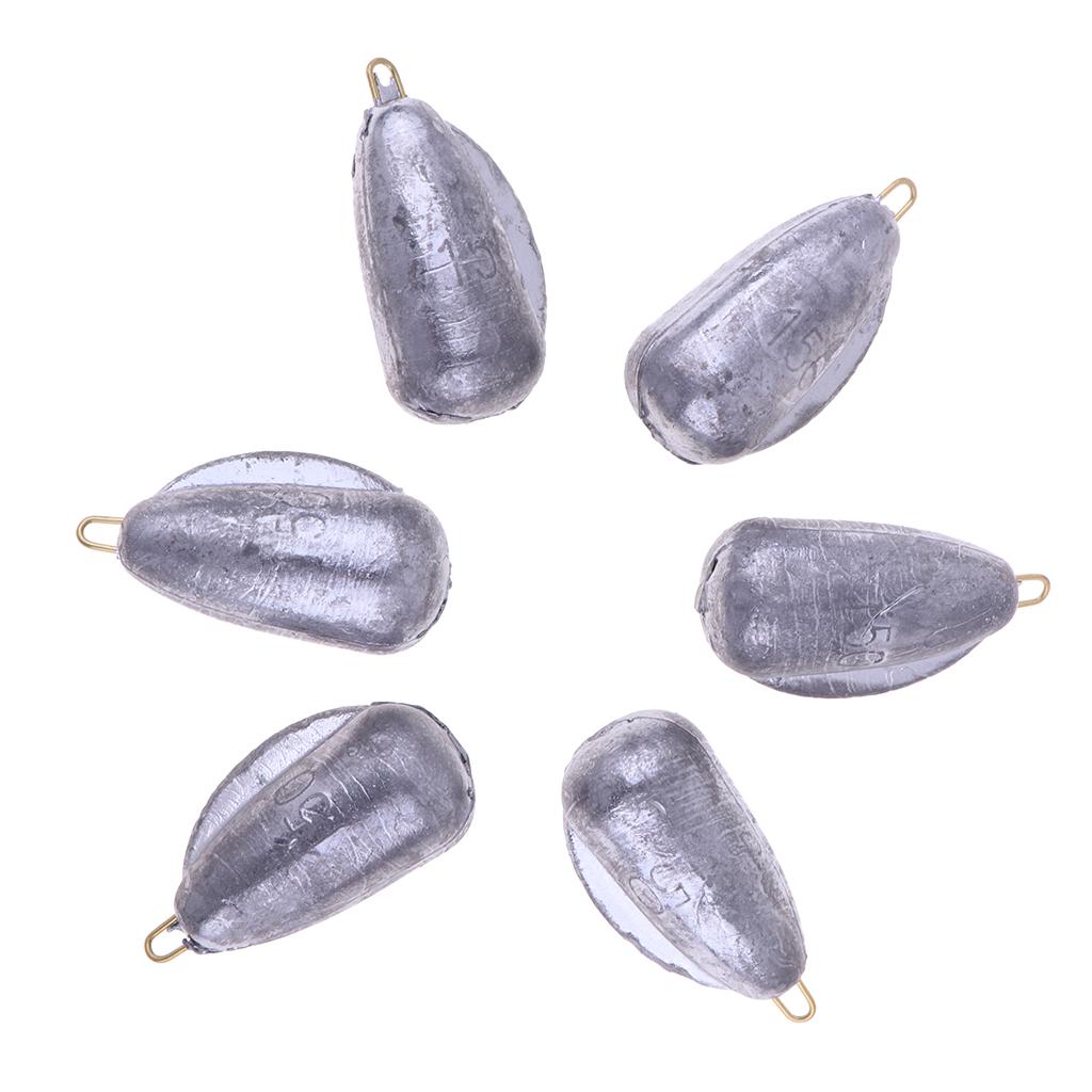 Pack of 5 Fishing Lead Weights Sinkers with Hook Carp Fishing Tackle