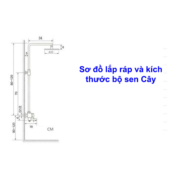 Bộ sen cây tắm đứng, bộ sen vòi tắm đứng Công nghệ ITALIA INOX 304 hiển thị LED TCARE - Hàng Chính Hãng