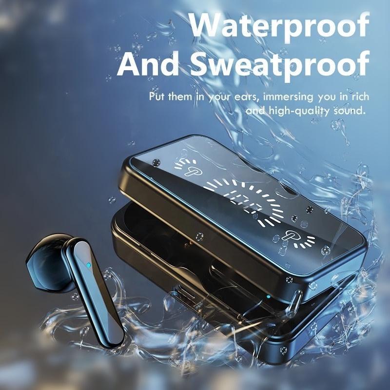 Tai Nghe Không Dây Tws Bluetooth 5.0 Chống Thấm Nước 9D Tích Hợp Micro Tiện Dụng Khi Chơi Thể Thao