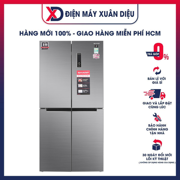 Tủ lạnh Sharp Inverter 401 lít SJ-FXP480V-SL Mới 2020 - Hàng chính hãng (chỉ giao HCM)