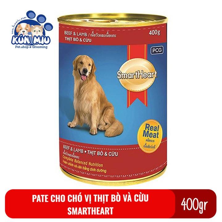 Combo 6 lon Thức ăn Pate cho chó Smartheart lon 400gr