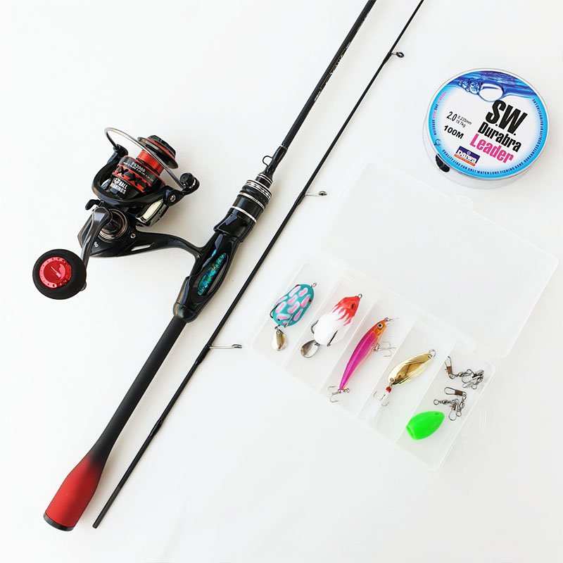 Bộ cần câu lure đứng carbon Crono máy câu Deukio FS2000 tặng bộ mồi câu BCM18- Đứng