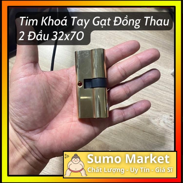 Lõi Khoá Tay Gạt Đồng Thau 2 Đầu 32x70mm