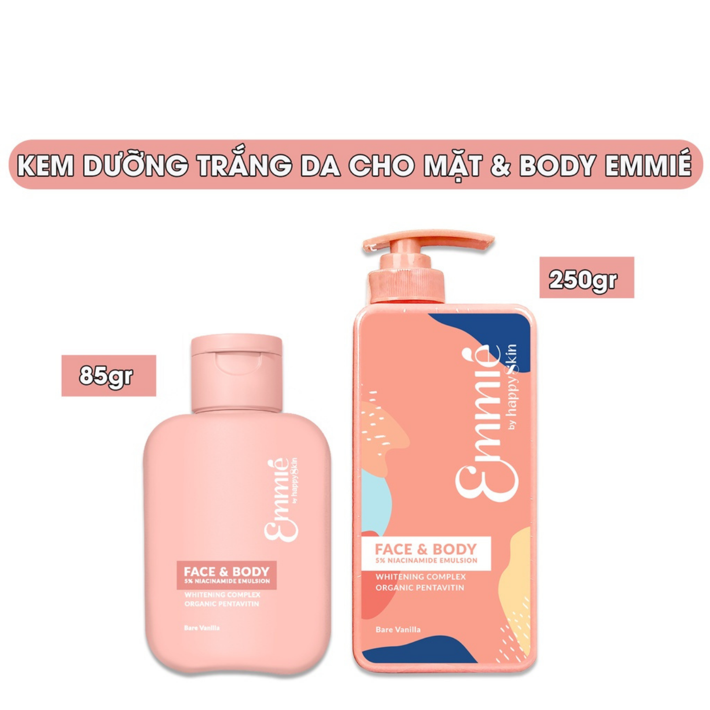 Emmie Kem Dưỡng Trắng Face Và Body Emulsion 5% Niacinamide 250 Gr