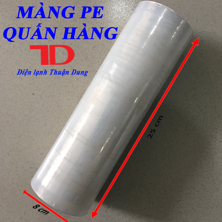 Màng pe quấn hàng khổ 25cm x 800gr, màng quấn pallet