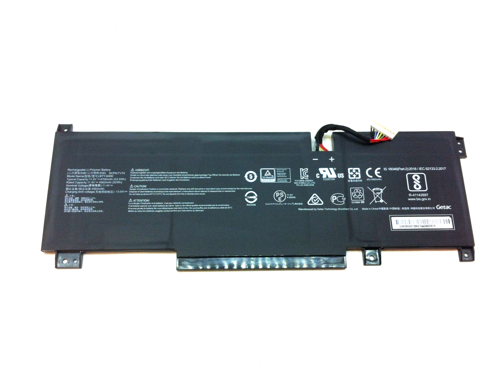 Pin dành cho MSI BTY-M492 Pulse GL76 11UDK Katana GF66 11UC-827PH Pulse GL76 11