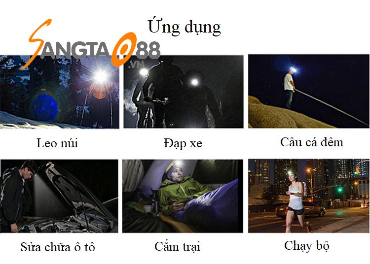 Đèn pin 3 bóng led đội đầu siêu sáng đa năng cao cấp F537 (Tặng móc treo chai nước mini -giao màu ngẫu nhiên)