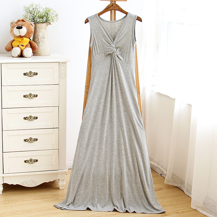 Đầm bầu, đầm thun maxi thiết kế cách điệu xoắn ngực, phong cách Hàn Quốc Db32