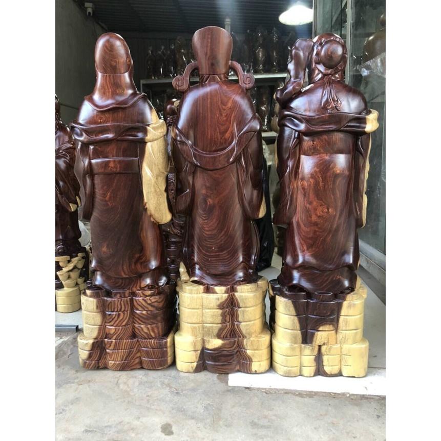 Bộ tượng phật tam đa phòng khách bằng gỗ cẩm kt cao 60×18×15cm