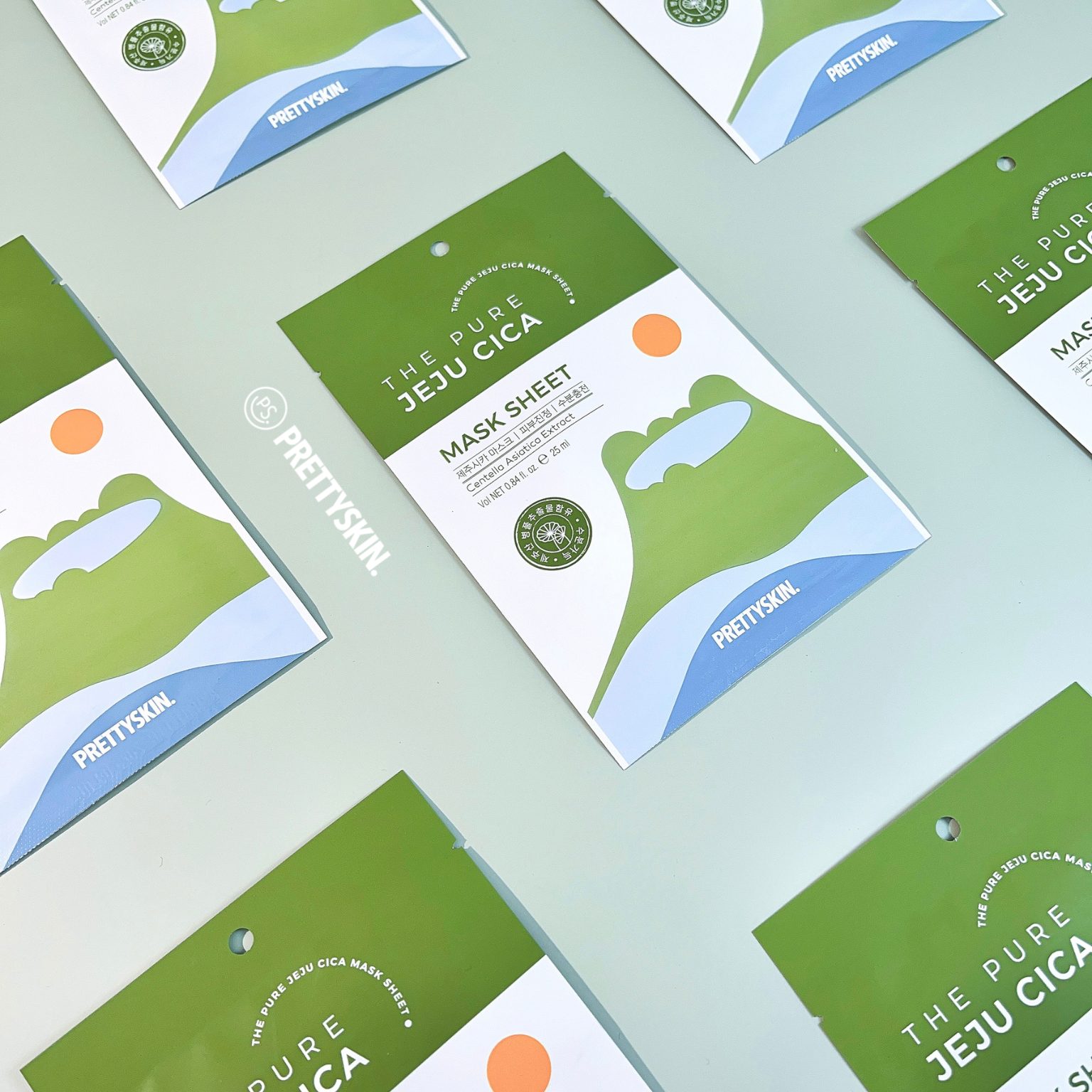 Mặt nạ rau má The Pure Jeju Cica mask sheet Prettyskin hộp 10gói