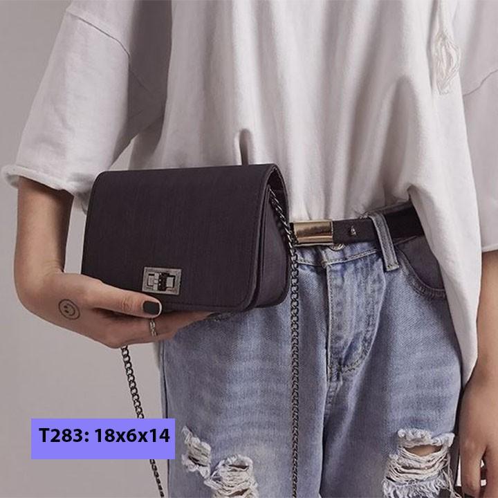Túi xách đeo chéo nữ khóa ngang hottrend