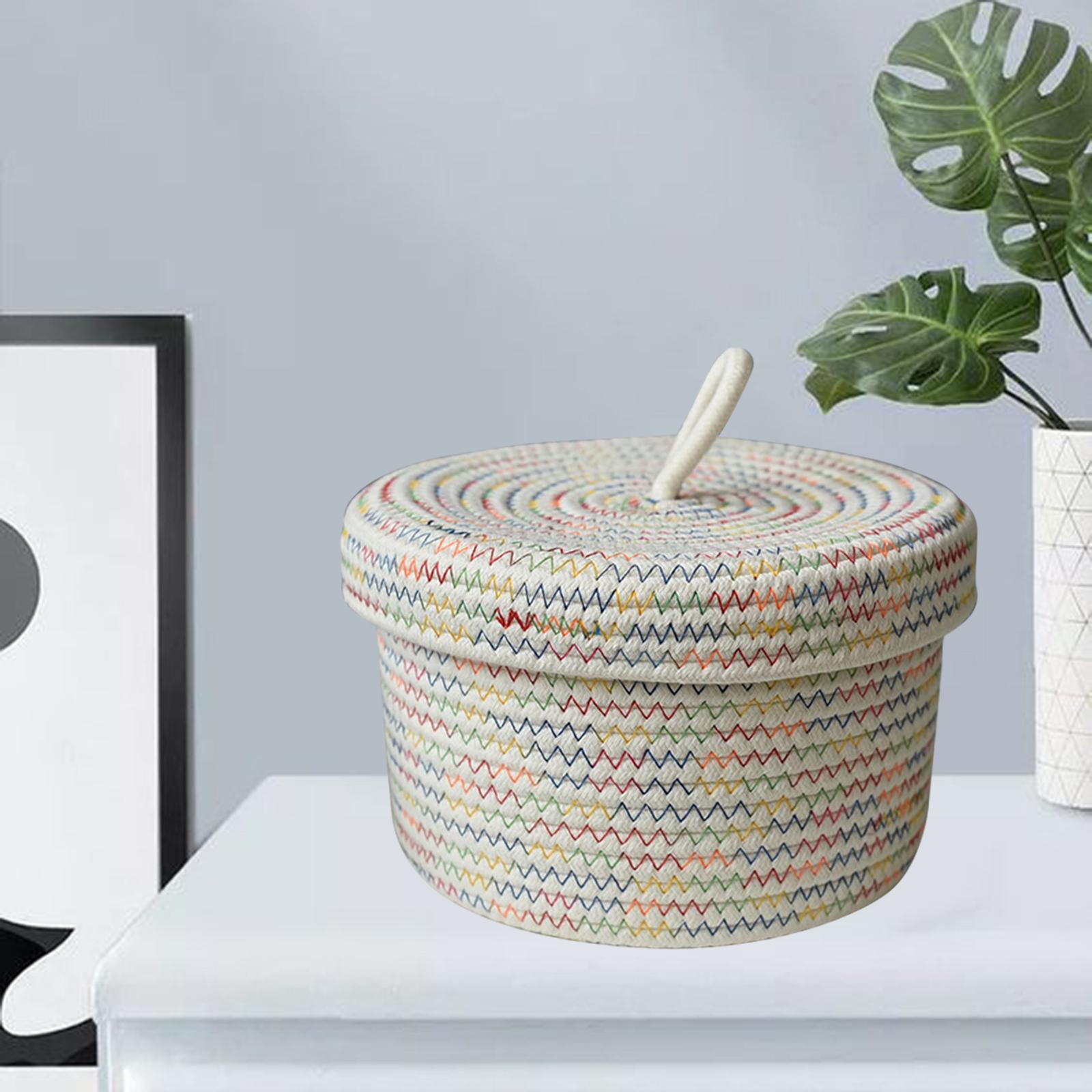 Storage Basket Bins, Shelf Baskets with Lids Organizing Gifts Toys Jewelry