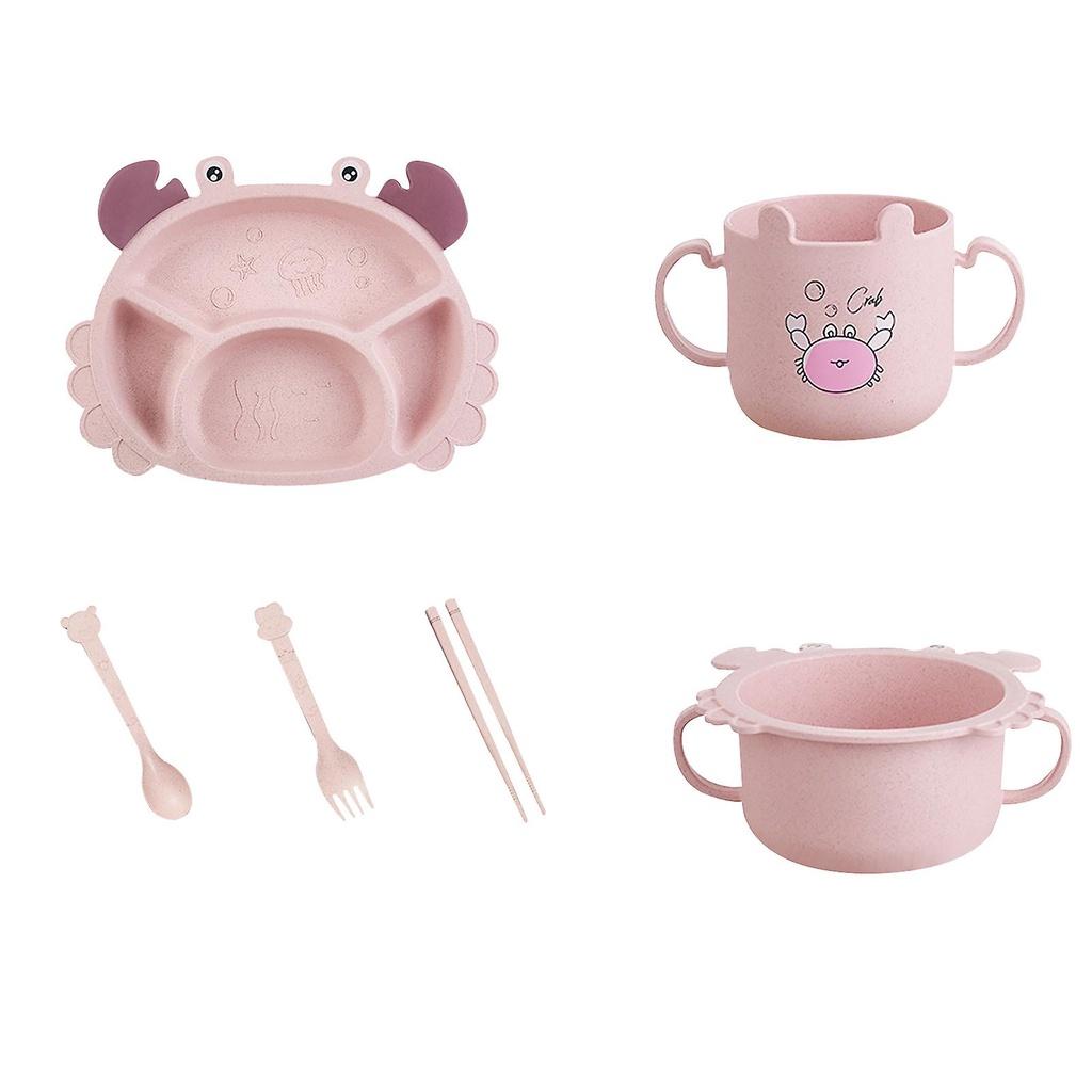 Bộ Khay Ăn Dặm Lúa Mạch Hình Con Cua 6 Chi Tiết