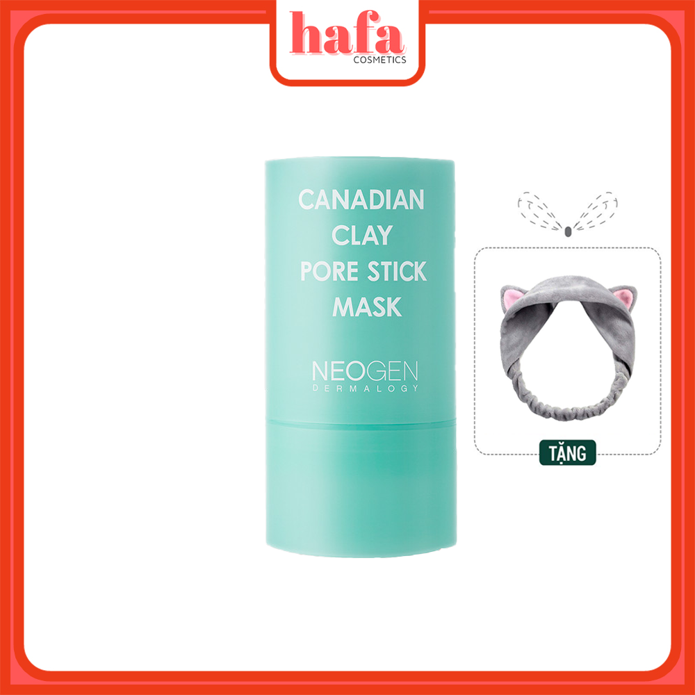 Thanh lăn đất sét giảm mụn đầu đen Neogen Canadian Clay Pore Stick Mask 28g + Tặng Kèm 1 Băng Đô Tai Mèo (MÀu Ngẫu nhiên)