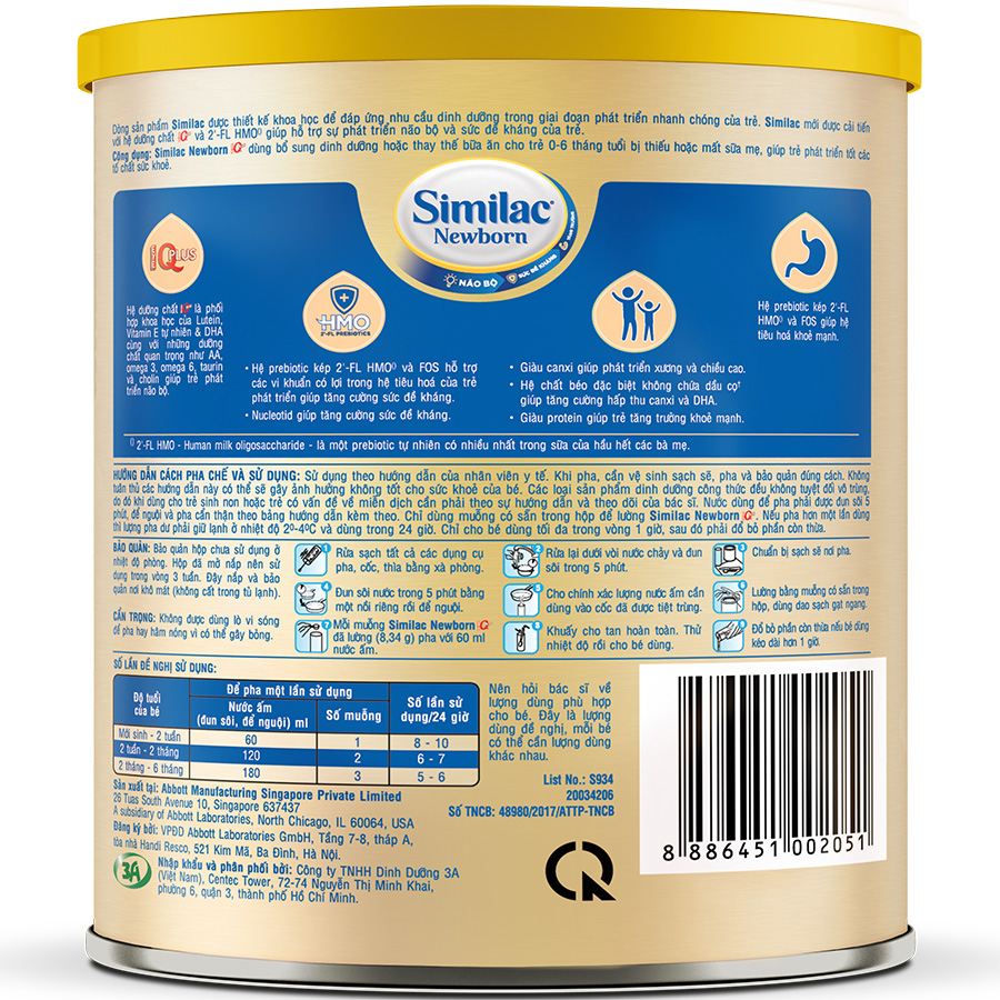 Sữa Bột Abbott Similac Newborn 1 400g