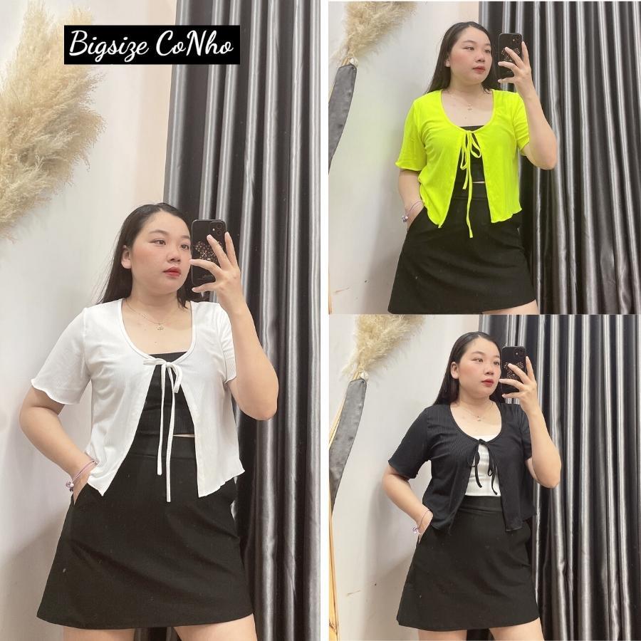 Set ao thun bigsize nữ hai cái gồm Áo Dây trong và Áo Nhoác Ngoài G6 - Màu Trắng