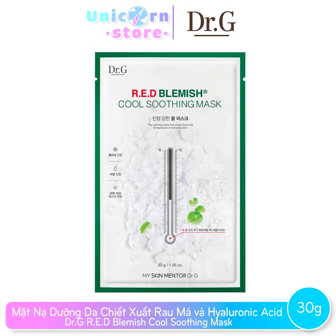 Combo 10 Mặt Nạ Dưỡng Ẩm, Làm Dịu Da, Ngừa Mụn Dr.G R.E.D Blemish Cool Soothing Mask 30g x 10