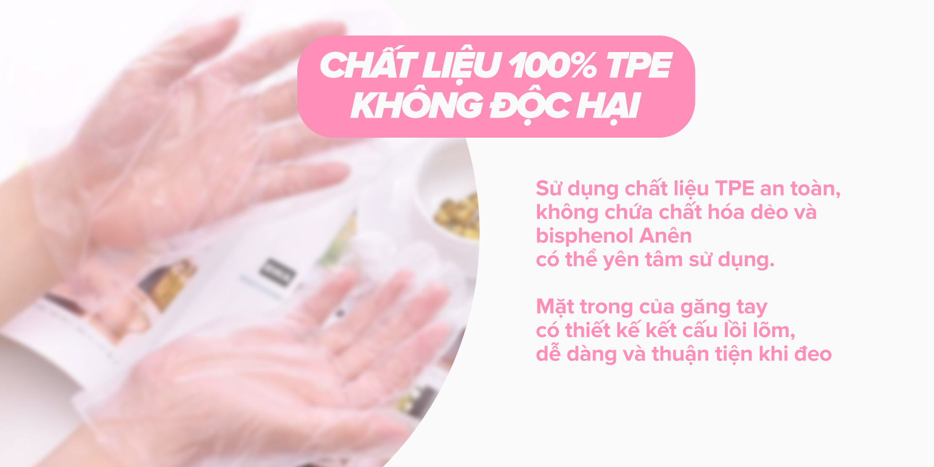 Găng Tay Chống Khuẩn TPE MyJae Một Lần Dùng Nấu Ăn, Rửa Chén Bát Size M (40 Cái/Hộp)