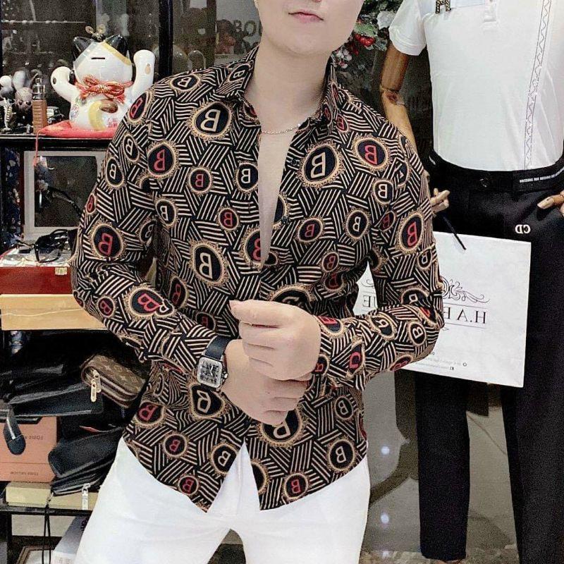 Áo sơ mi nam nữ B tròn sọc TM