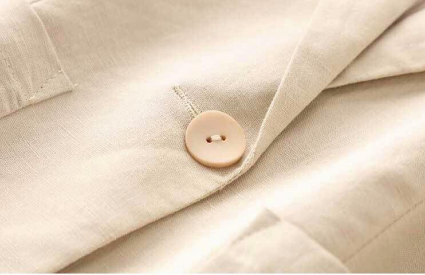 Áo Vest Blazer Nữ Linen Beige Dài Tay