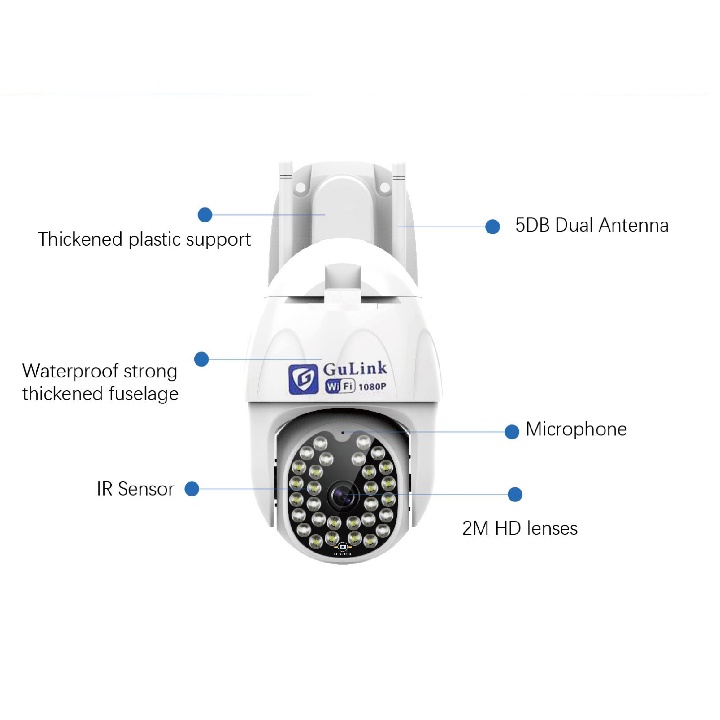 Camera Wifi Ngoài Trời GULINK GLT926 2MPX Có Led Chiếu Sáng - Hàng Chính Hãng