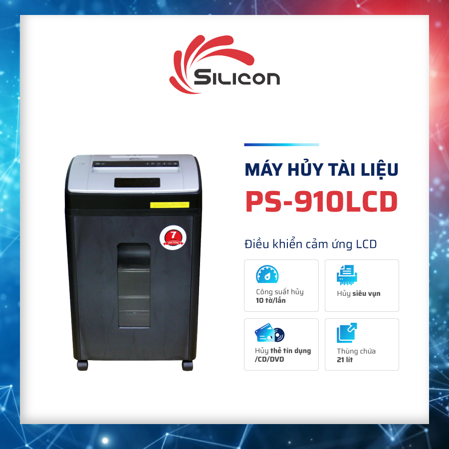 Máy Hủy Tài Liệu Silicon PS-910LCD