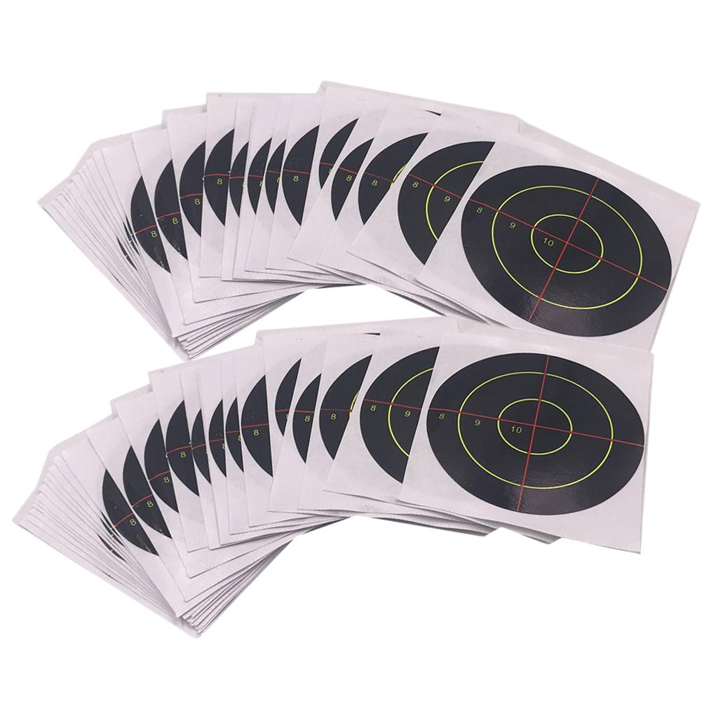 100pcs Shooting Targets Reactive Splatter Adhesive Paper Target 7.5cm
