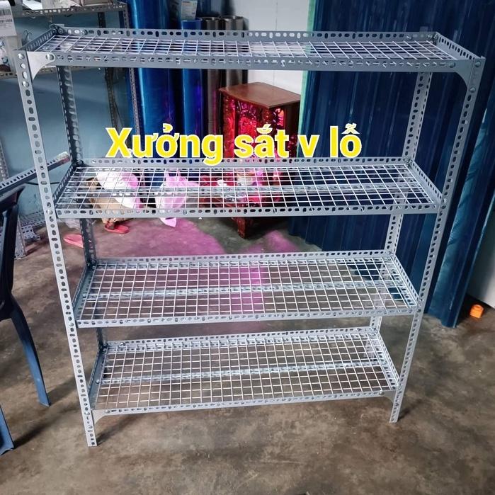 Kệ sắt v Lỗ ( lưới sắt ô vuông) Rộng 40cm x Dài 1M ( cao 60-80-1m-1,2M-1,5M) nhiều tầng