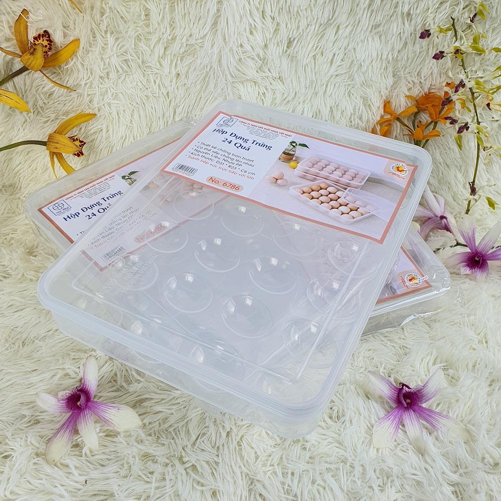 KHAY ĐỰNG TRỨNG TRONG SUỐT QUAN SÁT ĐƯỢC BÊN TRONG 24 QUẢ CÓ NẮP ĐẬY HÀNG NHỰA VIỆT NHẬT
