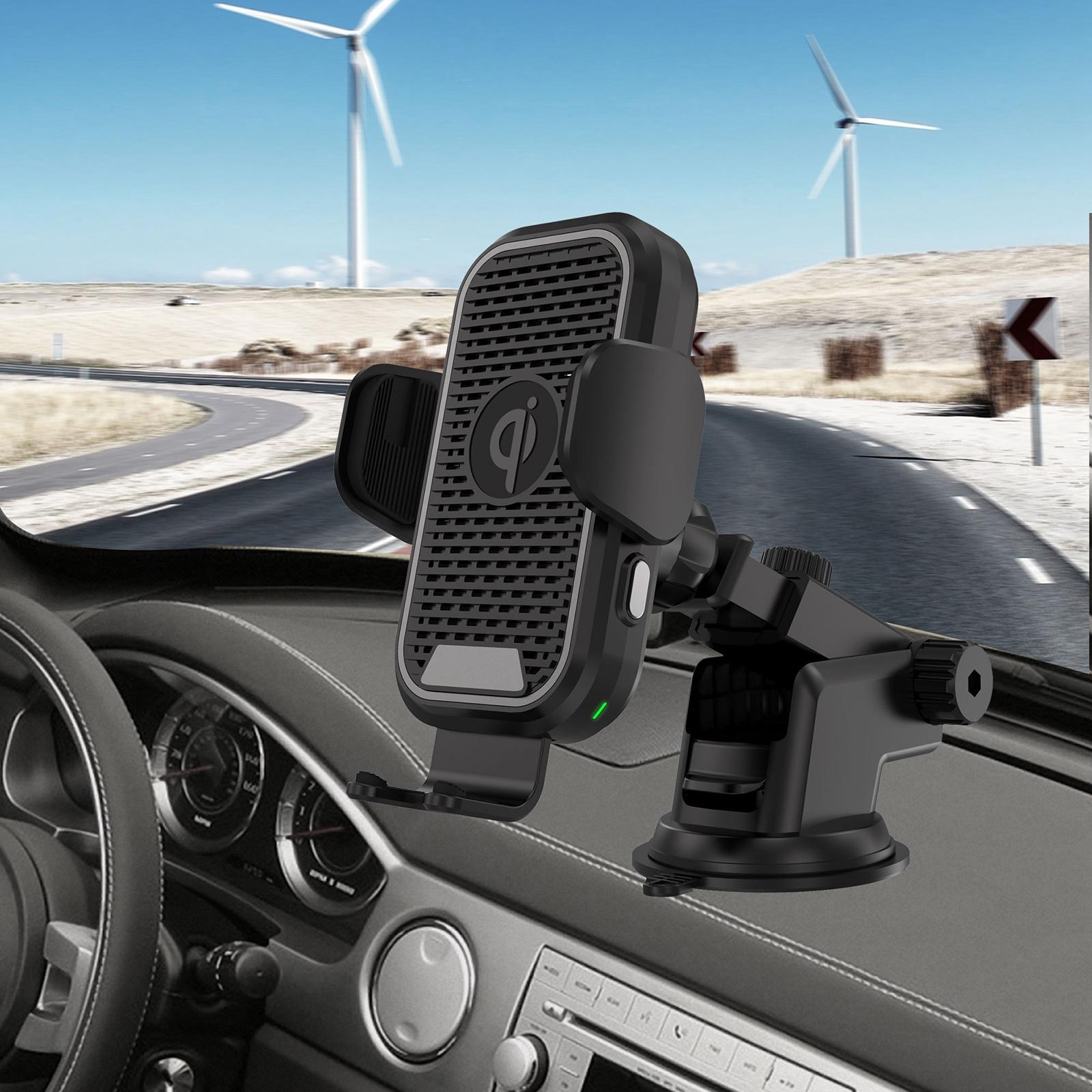 15W Car Wireless Fast Charging Holder Stand Auto-Clamp for /Samsung