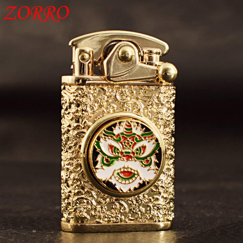 Vỏ Hột Quẹt Bật Lửa Xăng Đá Zorro Z592-618 Mở Nắp Đánh Lửa Tự Động