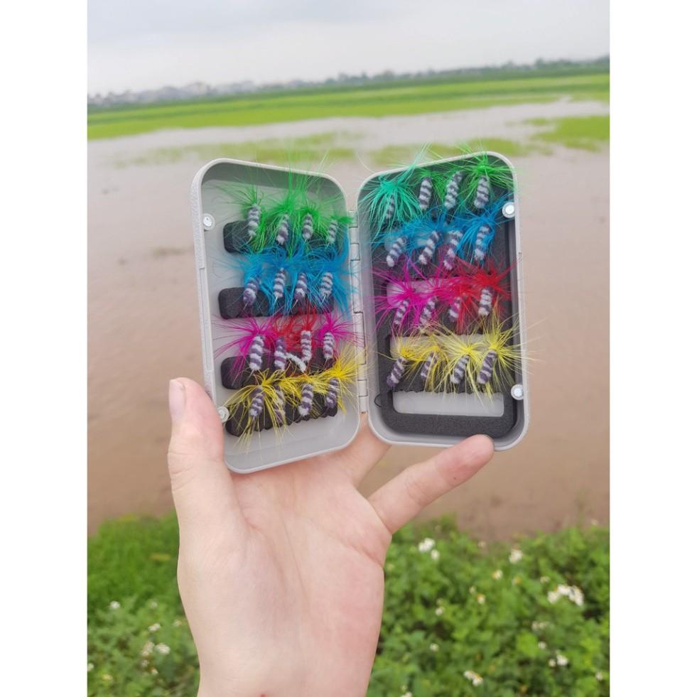 Combo 32 con mồi lông đủ màu câu cá rô phi,mương,ngão,lóc,.....
