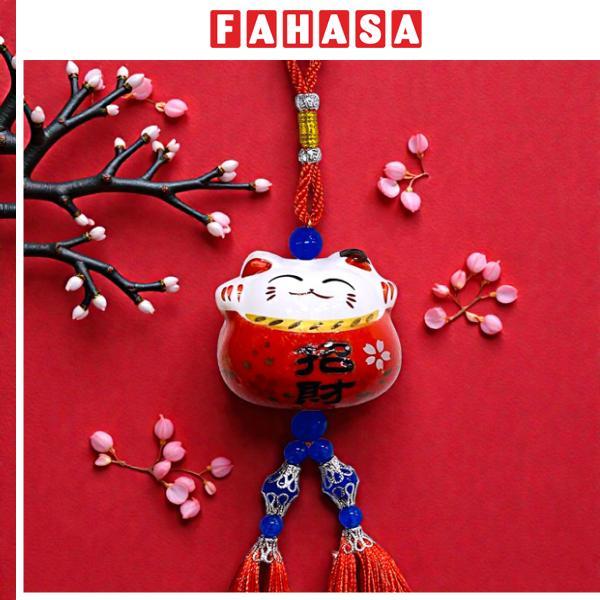 Dây Mèo May Mắn Treo Xe - Màu Đỏ