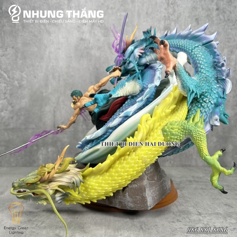Mô Hình One Pice Zoro Tam Long Siêu Chất OP-002 - Cao 35cm - 2 Đầu Thay Thế - 3 Kiếm Hiệu Ứng - CÓ VIDEO