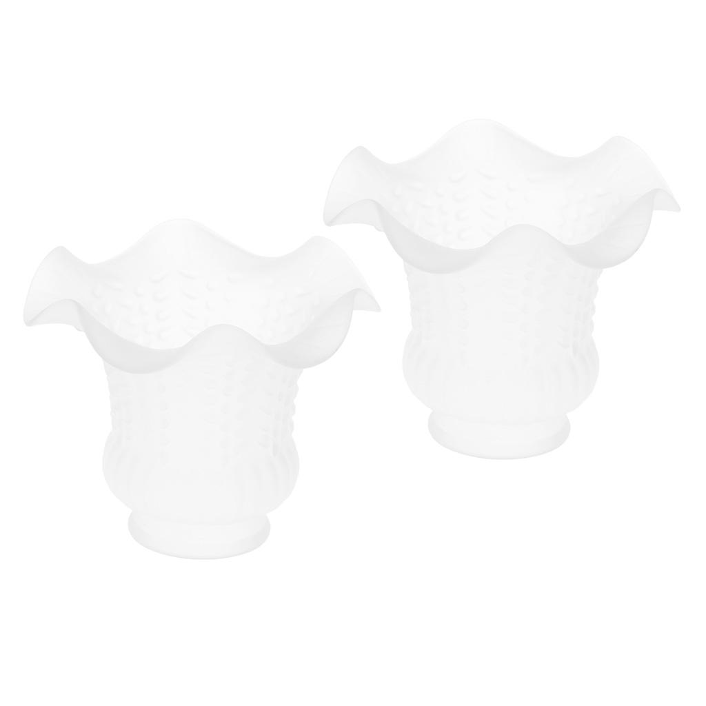 2pcs E27 Modern Flower Shape Clear Glass Ceiling Fan Lights Lampshade