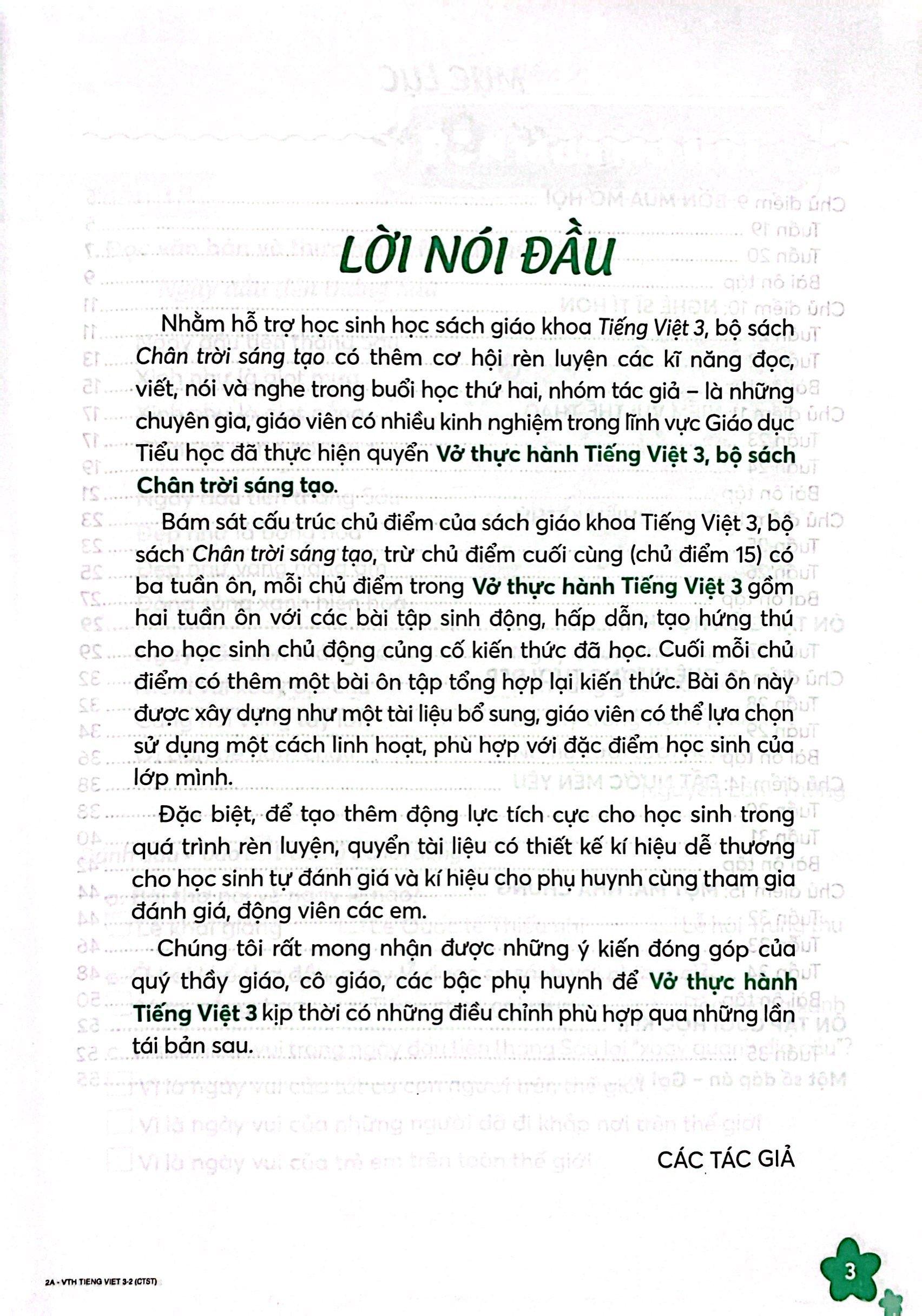 Vở Thực Hành Tiếng Việt 3 - Tập 2 (Chân Trời Sáng Tạo) (2022)