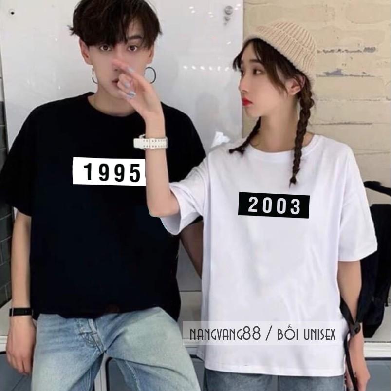 Áo Thun Nam Nữ Unisex Đẹp In Năm Sinh Theo Yêu Cầu