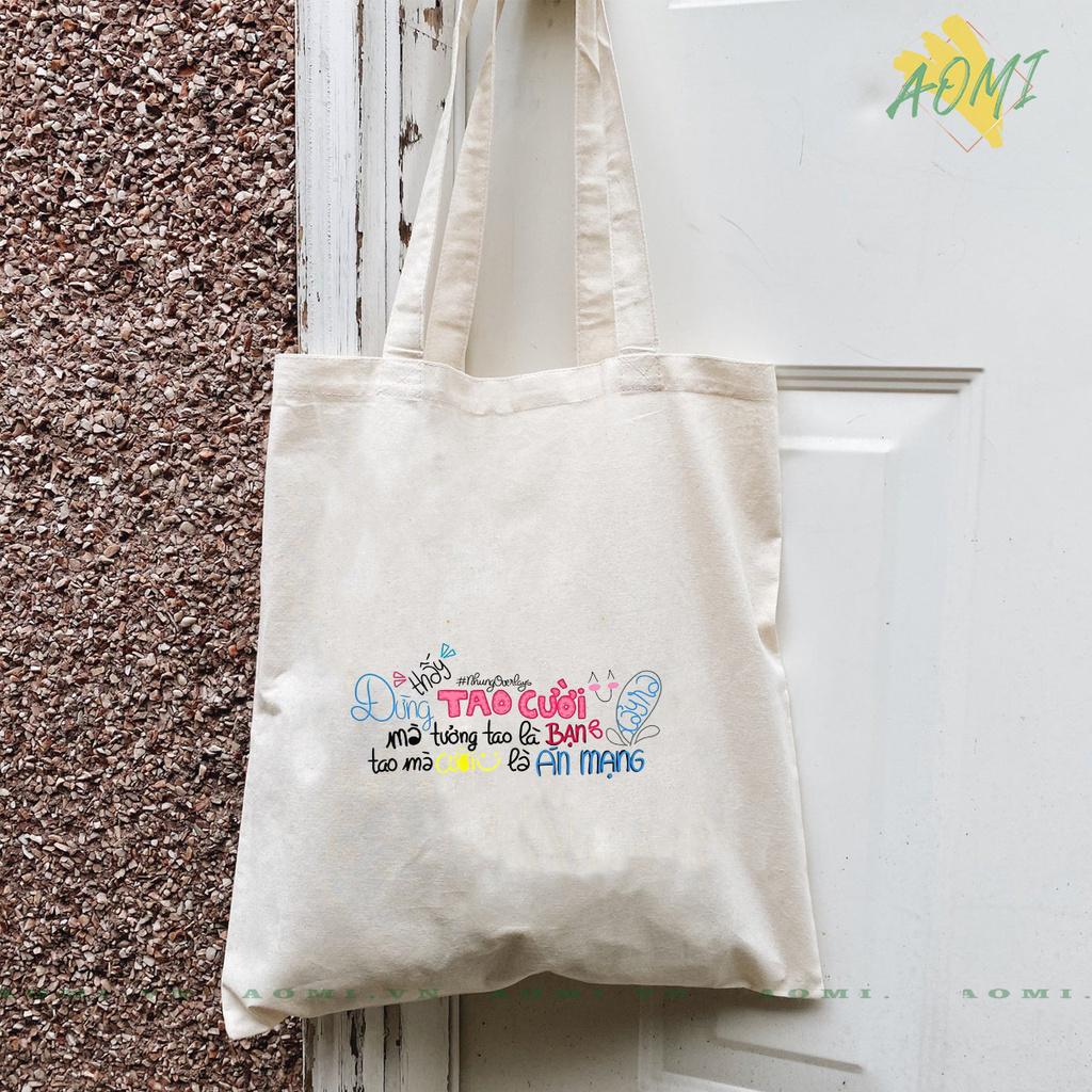 TÚI VẢI ĐEO VAI TOTE CANVAS BAG CÓ KHÓA KÉO SIZE LỚN 33x38cm DUNG THAY TAO CUOI TCUTE XINH ĐẸP TIỆN ÍCH DẠO PHỐ DU LỊCH