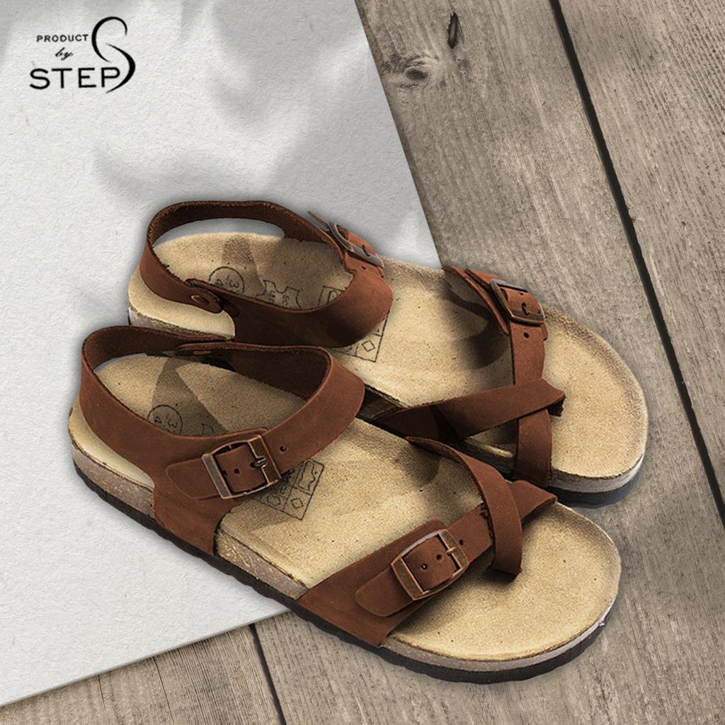 Giày đế trấu Unisex Da quai xỏ ngón