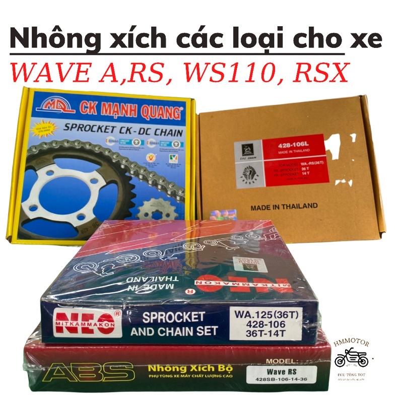 Nhông Xích Dành Cho Xe Máy Wave Rs, Rsx, Ws110, Fu Neo đủ loại, Wave A 110 - Hàng chính hãng