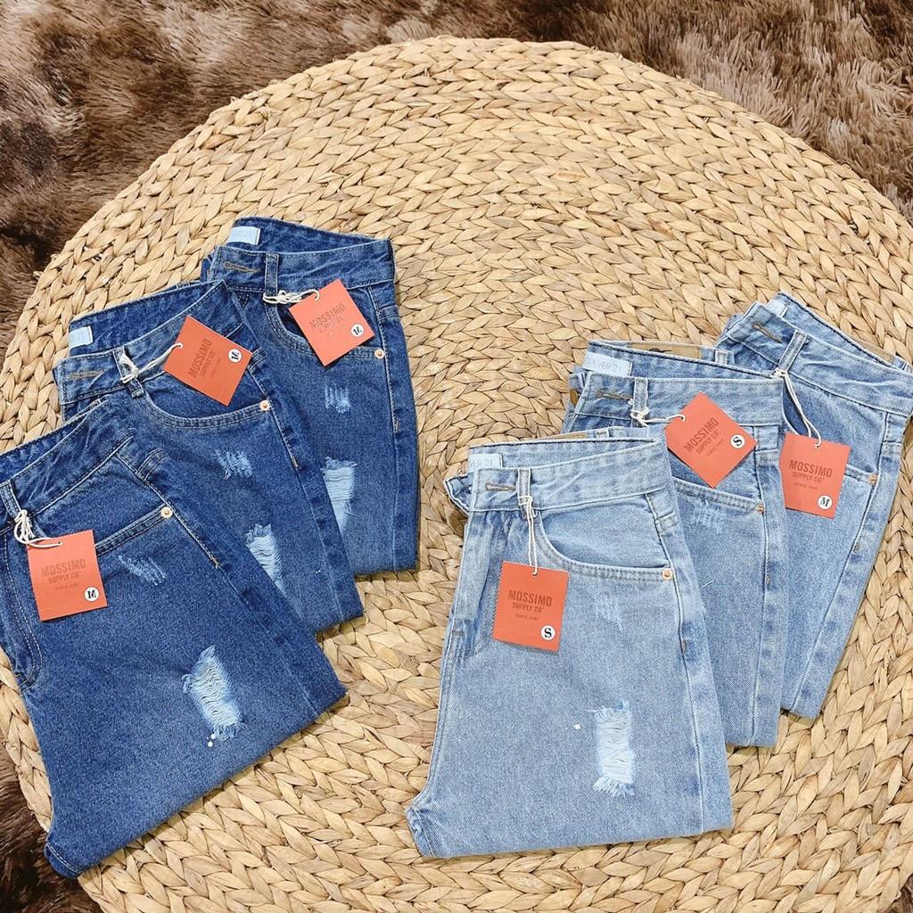 QUẦN BAGGY JEAN LƯNG THUN RÁCH HOT SHOP PHƯƠNG CHÂU