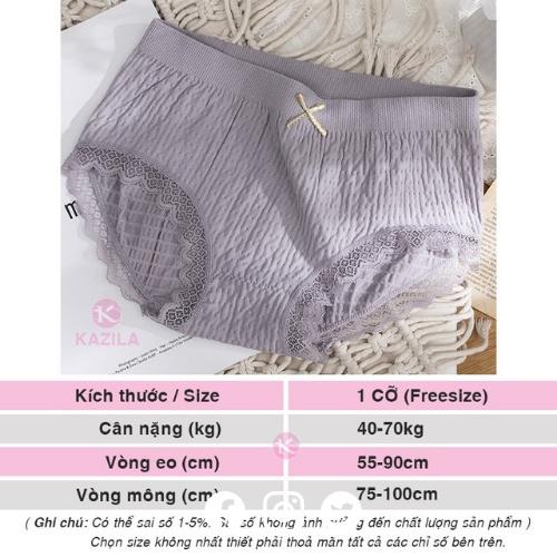 Quần Lót Nữ Cotton Dệt Kim 100% Kháng Khuẩn Thoáng Mát Đính Nơ Xinh Tôn Vòng 3 Gợi Cảm 