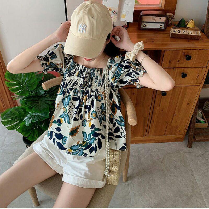 Áo sơ mi kiểu hoạ tiết babydoll siêu xinh