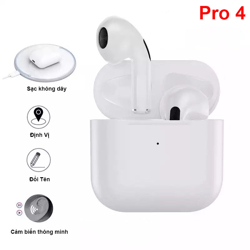 Tai nghe không dây Bluetooth phiên bản thế hệ mới PRO 4 Bluetooth 5.0 có thể đổi được tên thiết bị - Hàng Nhập Khẩu