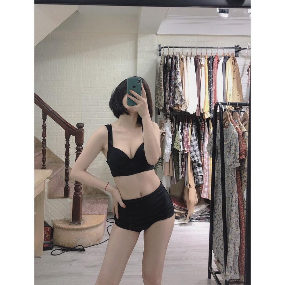 freeship Bikini hai mảnh đen dây vai to siêu đẹp nữ tinh ( Đảm bảo 100% như hình)