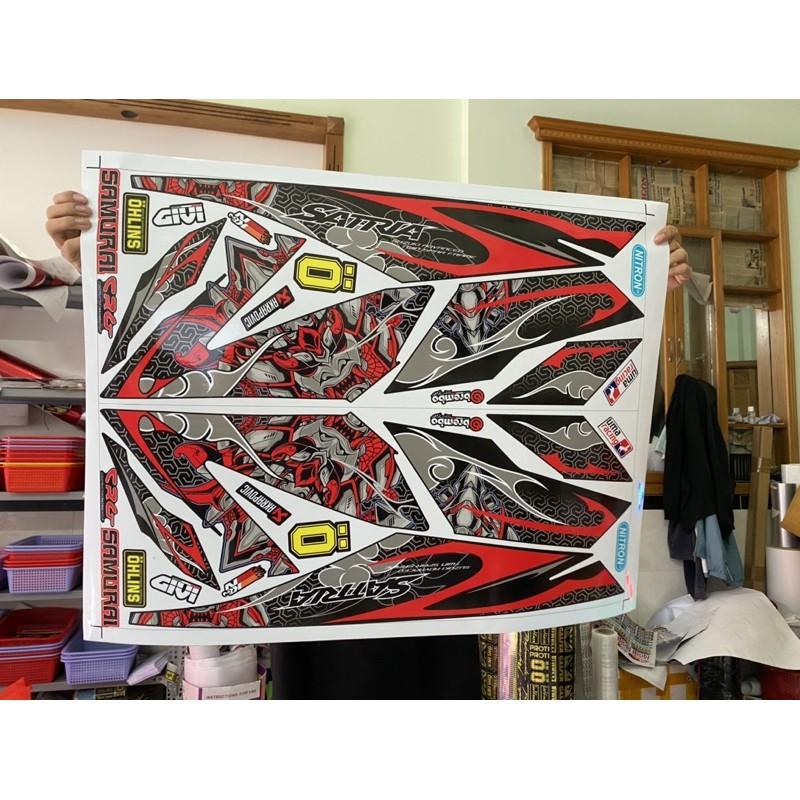 Tem rời dành cho xe Satria Fi Samurai đỏ đen