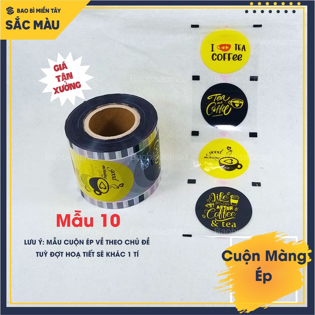 Cuộn màng ép ly, màng dập cốc in sẵn họa tiết vui tươi