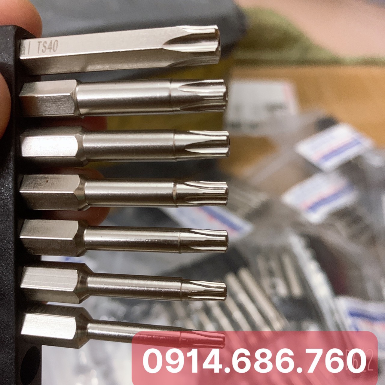 Bộ 7 mũi hoa dâu 5 cạnh, có lỗ THÉP CỨNG