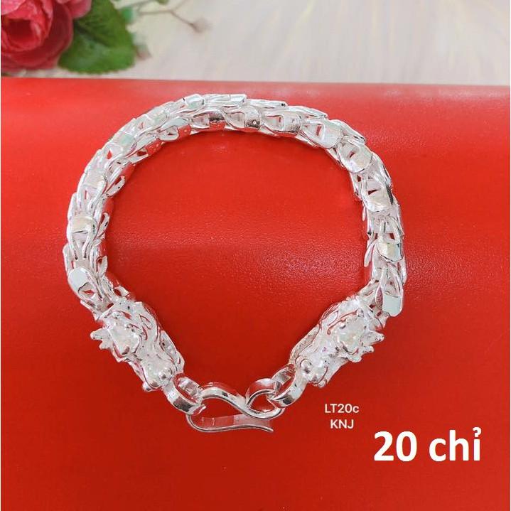 Lắc tay bạc nam hình đầu rồng cực chất