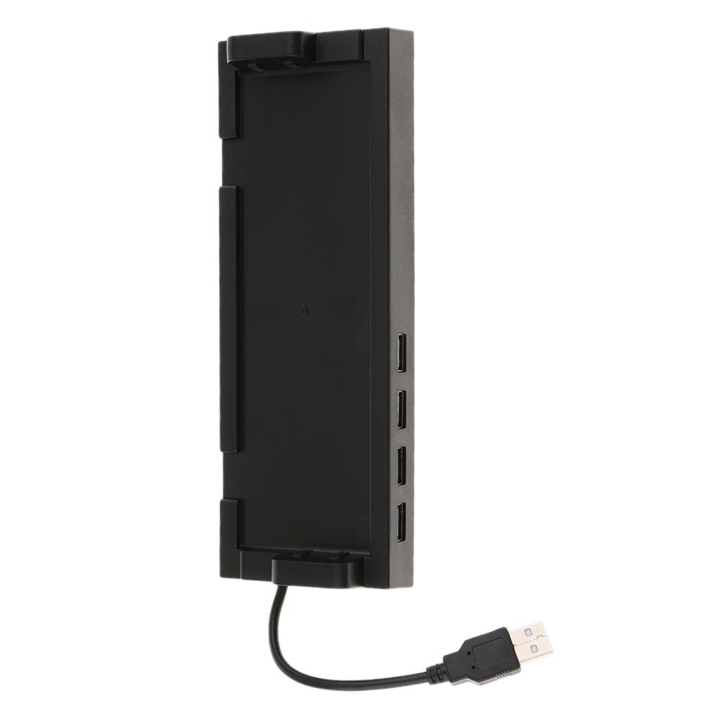 Hilabee Đen Hub USB-Đứng Dock Đế Sạc 4 Cổng USB HUB Cho Công Tắc
